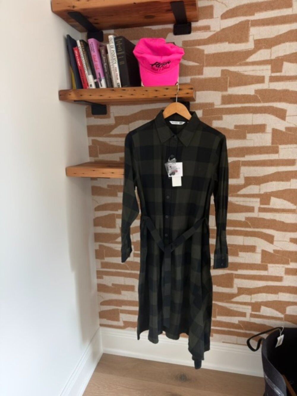 Women's flannel asymmetrical hem Dress By Uniqlocollab with JW Anderson